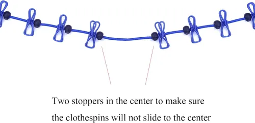 Vista 5 de HAWATOUR Clothesline - Equipo de campamento, tendedero retráctil portátil con 12 pinzas para la ropa para viajes y vehículos recreativos, accesorios