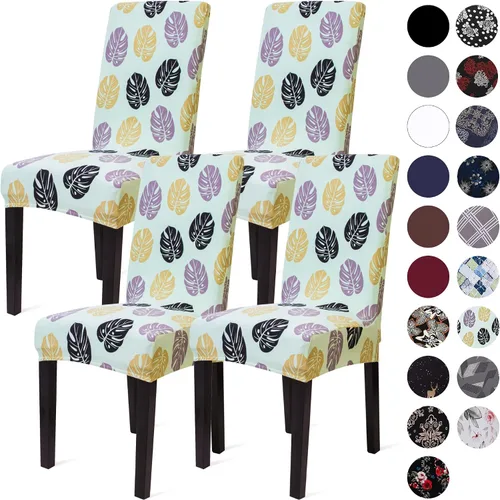 Vista 50 de Sufdari Juego de 2 fundas para sillas de comedor, fundas para sillas de cocina, fundas para sillas Parsons, protectores de sillas de elastano