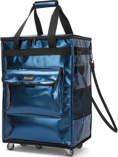 Vista 12 de BALEINE Bolsas de comestibles reutilizables sobre ruedas, bolsa de asas rodante, carrito de compras, mochila grande, carritos de compras