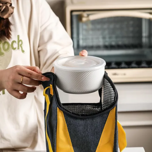 Vista 6 de Cuencos de cerámica con tapas: recipientes de almacenamiento de alimentos aptos para microondas de 20 onzas para sopa, ensalada, cereales, sobras