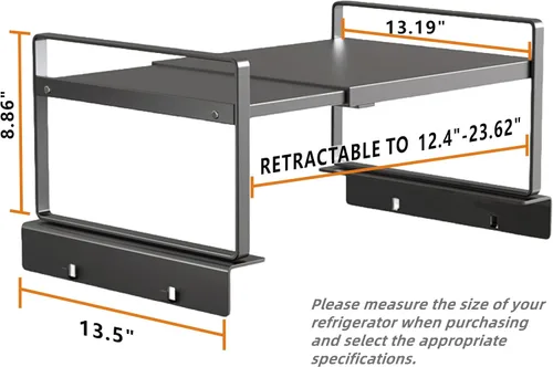Vista 2 de Estante de almacenamiento ajustable para refrigerador/lavadora, estante organizador expandible