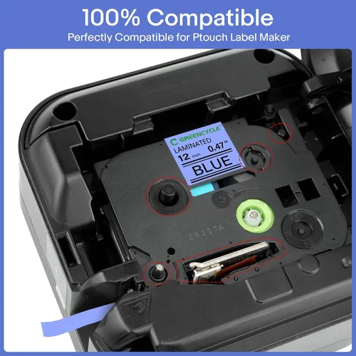 Vista 2 de GREENCYCLE Paquete de 2 cintas adhesivas compatibles con Brother P-Touch TZe-531 TZe531 TZ531 TZ-531 TZe TZ 0.472 in 0.47 pulgadas, cinta