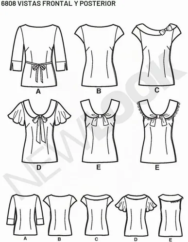 Vista 2 de New Look 6808 - Patrón de costura para mujer, talla A (8-10-12-14-16-18)