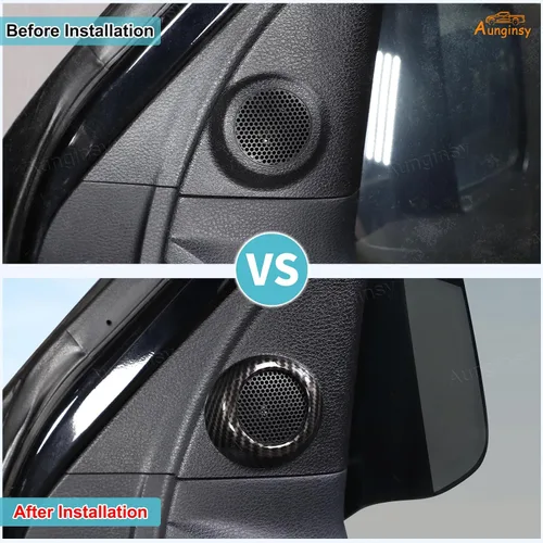 Vista 2 de Anillo de ajuste de cubierta de audio estéreo de sonido para puerta delantera interior de automóvil compatible con Toyota Tundra 2007-2021 Sequoia