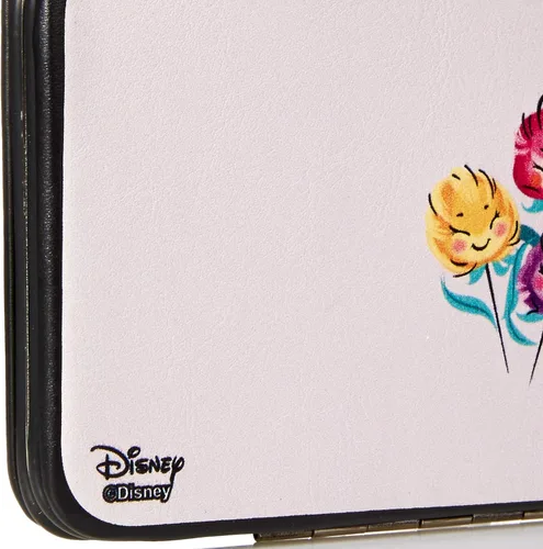 Vista 3 de Cartera con bisagras Alice Pose Cheshire Cat Face Flows of Wonderland Flower Trio gris multicolor