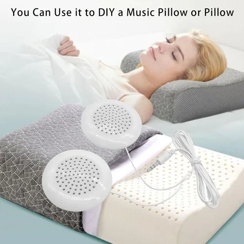 Vista 2 de Altavoz de almohada, 0.138 in, mini altavoz portátil estéreo con 2 altavoces estéreo de alta fidelidad para teléfono MP3, CD portátil