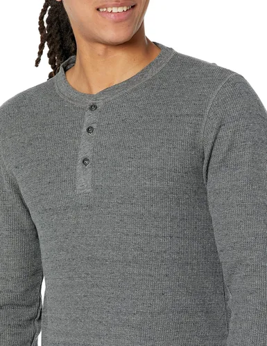 Vista 5 de Tienda Essentials Camisa Henley de manga larga ajustada para hombre