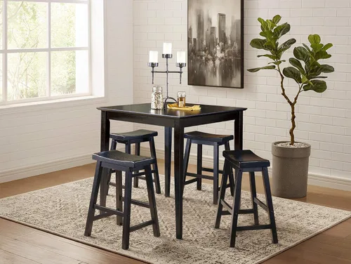 Vista 7 de Lexicon Finnian Saddle - Juego de 2 taburetes de madera maciza, taburetes de cocina para comedor, asientos de silla de mostrador sin brazos, Arena