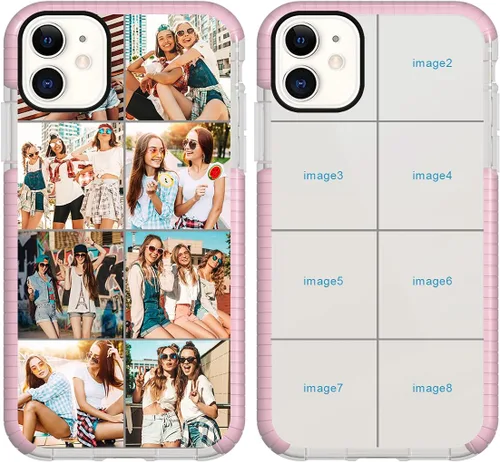 Vista 23 de Funda de teléfono personalizada para iPhone 11, diseño personalizado de fotos de collage de múltiples imágenes, resistente a los golpes, resistente
