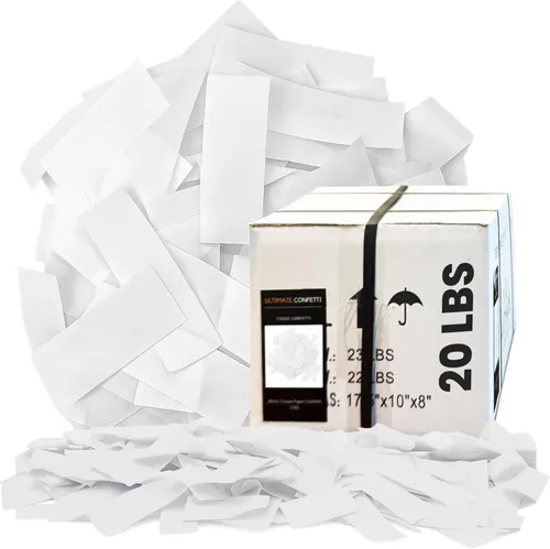 Vista 24 de Ultimate Confetti, Confeti Biodegradable Azul Bebé - Confeti de Papel de Seda Rectangular Revoloteante para Uso en Cañones y Lanzadores – Confeti