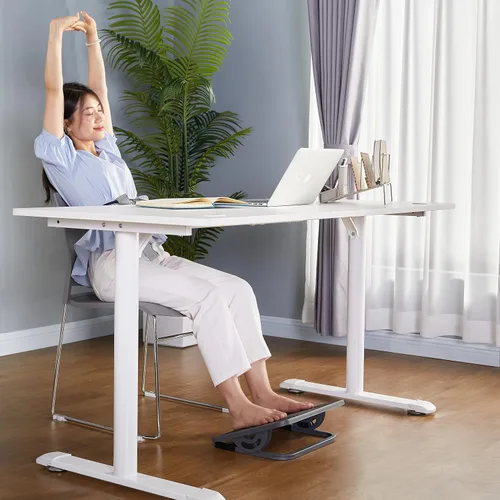 Vista 2 de EUREKA ERGONOMIC Reposapiés ajustable con inclinación, reposapiés para debajo del escritorio en el trabajo con superficie de masaje, reposapiés