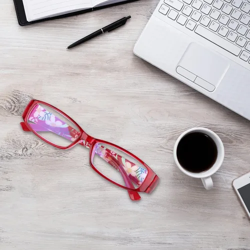 Vista 4 de WALMXX Gafas de lectura para mujer, con bloqueo de luz azul, ligeras, compactas, para computadora