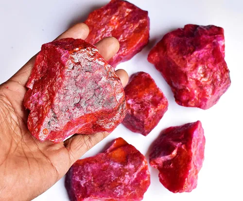 Vista 4 de Ramagems Madagascar - Rubí crudo natural sin cortar, piedra preciosa de hecho, certificado Ruby Manik, cristal curativo auténtico