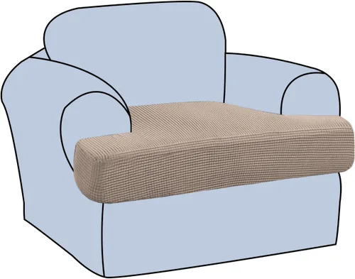 Vista 32 de H.VERSAILTEX Funda elástica para sillón con cojín en forma de T, fundas de cojín en T para sillón y sofá de sala de estar, funda para sofá, funda