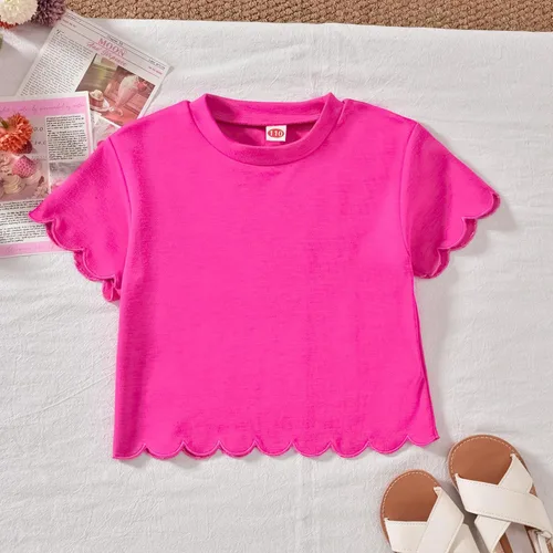 Vista 4 de Aalizzwell Traje de verano para niña pequeña 2-5T Rosa fuerte