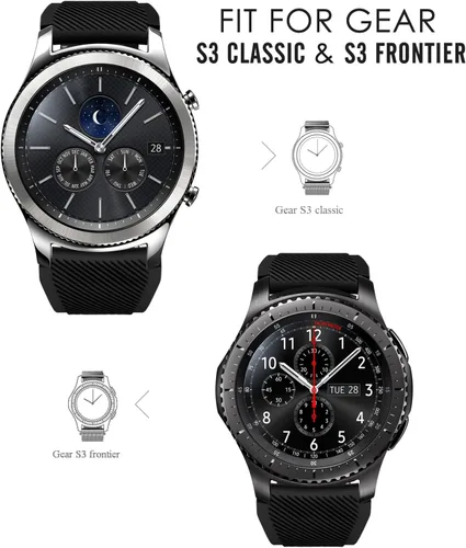 Vista 2 de Correa de reloj deportivo, marca MoKo, de silicona, para Samsung Gear S3, Negro
