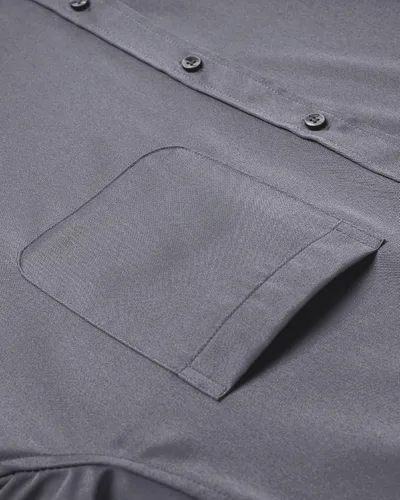 Vista 4 de DEMEANOR Camisas de vestir para hombre, camisas de vestir de manga larga para hombre, camisas ajustadas con botones, camisas grandes y altas