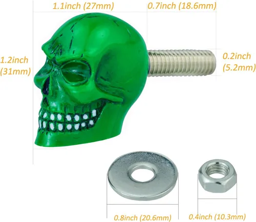 Vista 5 de Kit de tornillos de matrícula de calavera para motocicleta, tornillos de marco de etiqueta de automóvil, tuercas de montaje de repuesto para camión