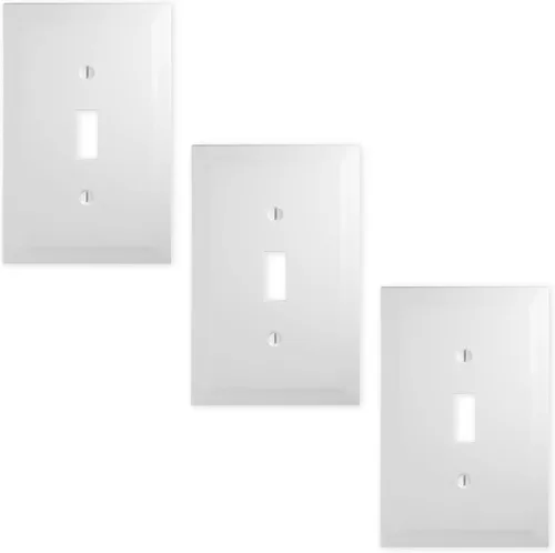 Vista 26 de Questech Cubiertas de tomacorrientes, placas de pared dúplex individuales, placas de interruptor de 1 banda, tamaño estándar, cubiertas de toma