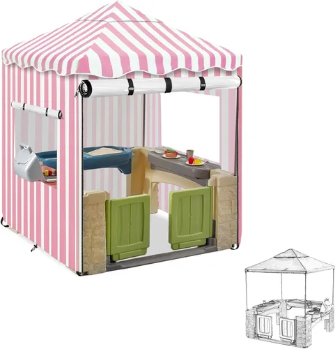 Vista 12 de Funda para casa de juegos para niños al aire libre, cubiertas de casa de juegos resistentes e impermeables de 600D, 142 cm de ancho x 142 cm