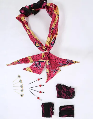 Vista 7 de Miccostumes Disfraz de anime para mujer cinta jacquard con fundas para las piernas