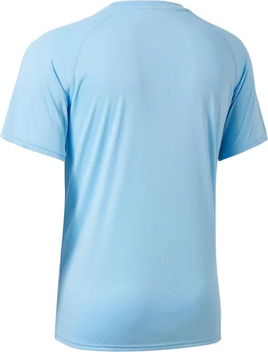 Vista 3 de Willit Camiseta de protección solar con capucha para hombre, manga corta, UPF 50+, FPS, secado rápido, resistente al agua Azul