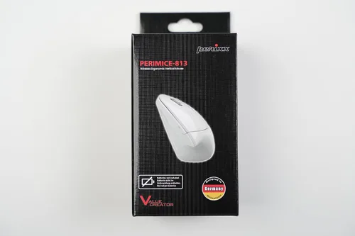 Vista 2 de Perixx PERIMICE-813W - Mouse vertical Bluetooth - Especificaciones inalámbricas 3 en 1 para múltiples dispositivos, bolsa de transporte de viaje