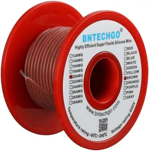 Vista 26 de BNTECHGO - Kit de cables de silicona de 7 colores calibre 20, cada uno de 25 pies de largo, cables de cobre estañado trenzados y flexibles