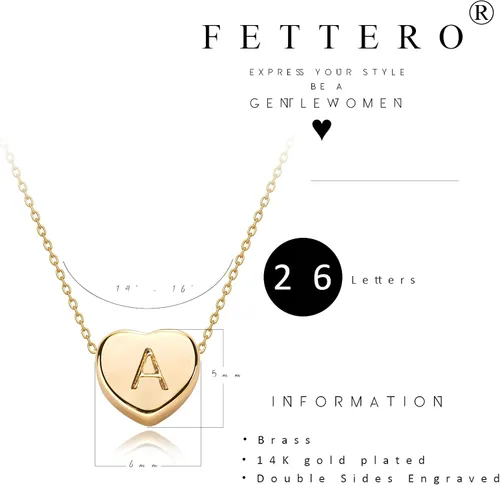Vista 4 de Collar con corazón pequeño e inicial, chapado en oro de 14 quilates, hecho a mano, delicado, letra personalizada, gargantilla, regalo de joyería