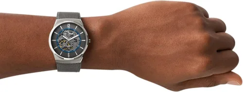 Vista 4 de Skagen Melbye - Reloj de tres manos con correa de malla de acero inoxidable SKW6007 Aktiv Mesh Titanium Watch