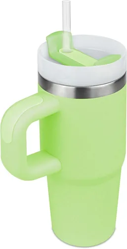 Vista 18 de Vaso de 14 oz con asa y pajita, vaso de 14 oz para niños con tapa y pajita, vasos de acero inoxidable para niños, para deportes al aire libre