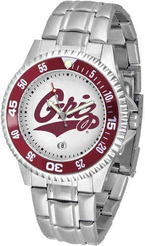 Vista 19 de SunTime Reloj de cuarzo de 1.575 in para hombre, correa de acero inoxidable de 0.787 in, esfera Gameday
