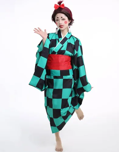 Vista 3 de miccostumes Kimono de anime unisex para cosplay, Haori japonés con Obi