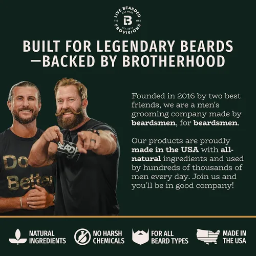 Vista 6 de Live Bearded Acondicionador para barba, 8 onzas líquidas, fortalece y suaviza el vello facial, fabricado en los Estados Unidos, ingredientes