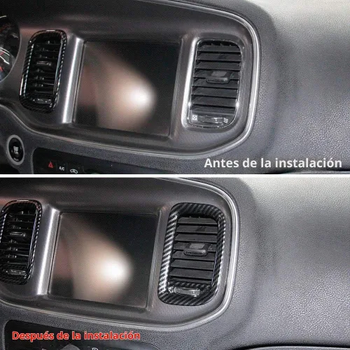 Vista 3 de crosselec Kit de ajuste de salida de CA de cubierta de ventilación de aire de fibra de carbono para Dodge Charger 2011-2014