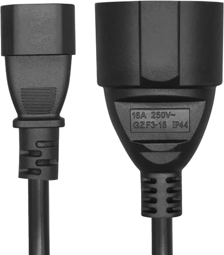 Vista 5 de Toptekits IEC 320 C14 a Europa Schuko hembra enchufe de cable de alimentación corto, Europa CEE7/7 Schuko Socket a C14 Enchufe 220v Cables