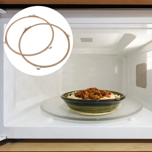 Vista 8 de SOLUSTRE Bandeja de microondas, 2 piezas, soporte para plato giratorio de microondas, anillo giratorio de microondas, soporte de bandeja de 7