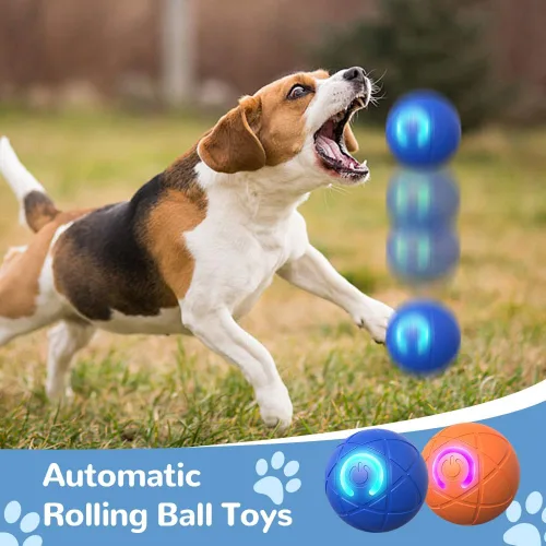 Vista 2 de Juguetes interactivos para perros pequeños, bolas para perros pequeños, bolas rodantes automáticas para cachorros, perros pequeños y medianos