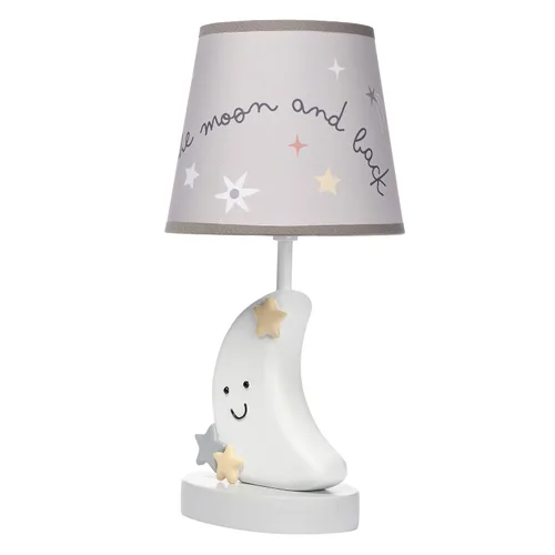 Vista 2 de Bedtime Originals Little Star Celestial Moon - Lámpara de guardería con pantalla y bombilla