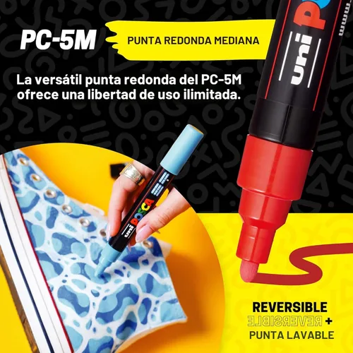 Vista 6 de uni Posca Rotulador de pintura - punta media - juego de 15 (PC-5M15C), surtido
