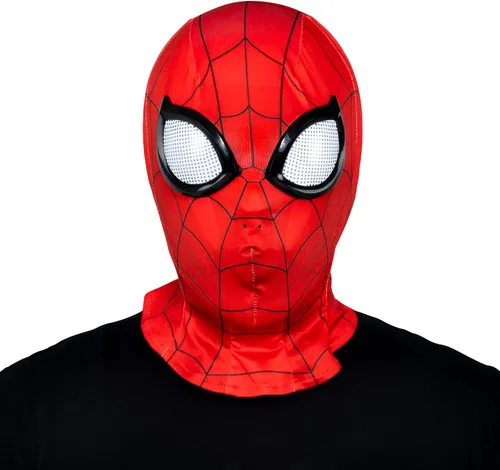 Vista 6 de Jazwares Marvel - Accesorio oficial para disfraz de Halloween de Zentai, máscara de elastano elástica bidireccional con ojos moldeados Miles Morales