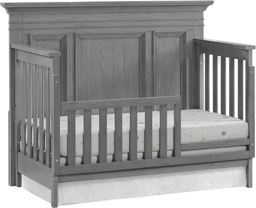 Vista 2 de Oxford Baby Weston - Kit de conversión de riel de protección de cuna a cama infantil, gris oscuro, certificado Green Guard Gold gris gris (Dusk Gray)