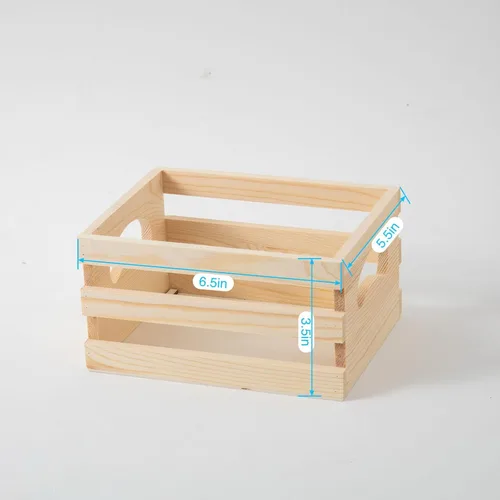Vista 4 de Juego de 3 cajas de madera rústica con asas, cajas decorativas de madera, caja de almacenamiento de madera para cocina, oficina, dormitorio