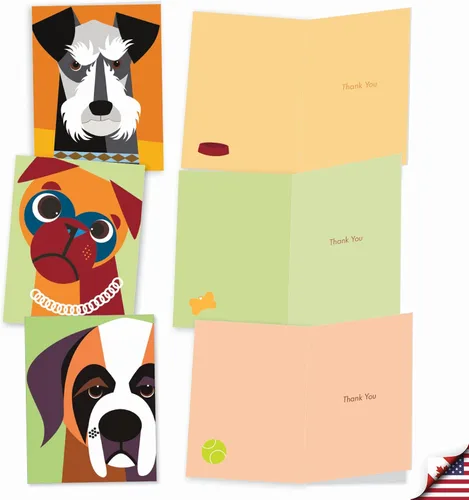 Vista 4 de The Best Card Company - 10 tarjetas de agradecimiento en caja con sobres, juego de papelería de agradecimiento animal para hombres, mujeres y niños