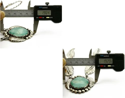 Vista 7 de Collar Navajo Montoya para mujer, color turquesa natural, plata maciza .925, turquesa