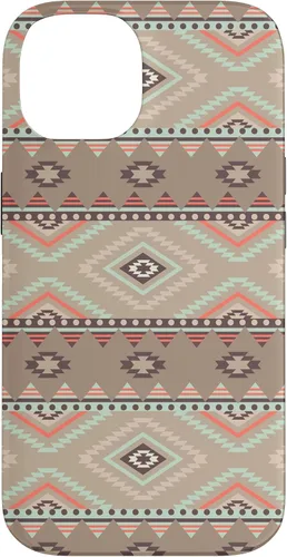 Vista 4 de Funda rústica para iPhone 16 con patrón azteca occidental bohemio