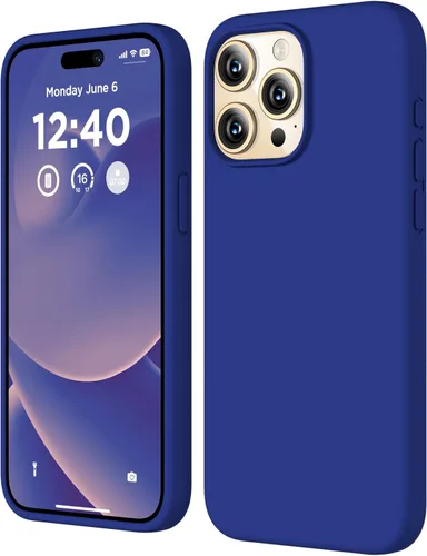 Vista 9 de Funda compatible con iPhone 15 Pro, funda de silicona líquida, funda protectora de cuerpo completo a prueba de golpes, funda delgada para teléfono