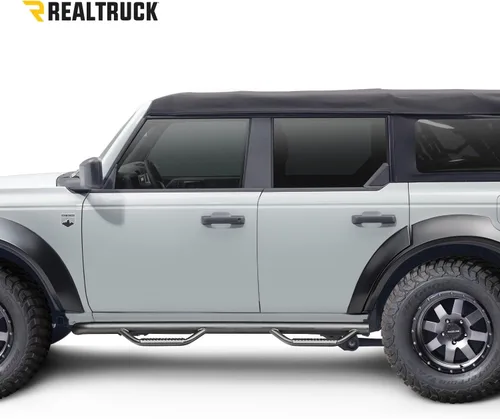 Vista 2 de N-Fab Nerf Steps Negro texturizado, longitud de la cabina N0570CC-TX Se adapta a 2005-2021 Nissan-Suzuki Frontier / Equator / Navara Crew Cab