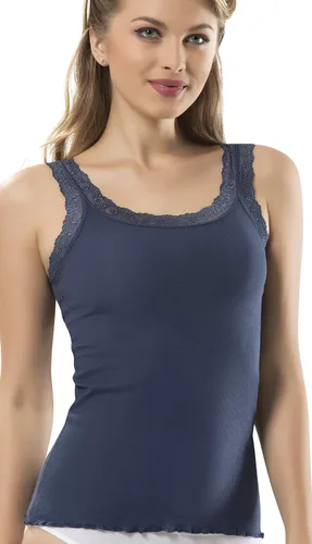 Vista 6 de VAVONNE Camisola de encaje para mujer, suave y elástica de algodón acanalado