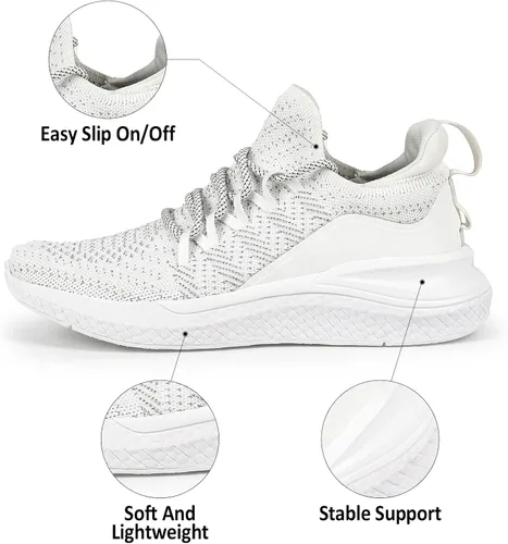 Vista 3 de Kickticks Tenis deportivos sin cordones para mujer, tenis atléticos, para correr, entrenamiento, ligeros, casuales, para gimnasio, para mujer